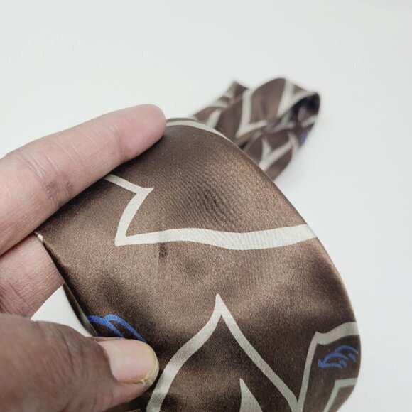 Givenchy Monsieur | Vintage Brown Printed Silk Tie (One Size) - Picture 6 of 16